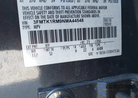 2022 Ford Mustang Mach-E Select z USA, uszkodzony, nr VIN 3FMTK1RM9NMA44548